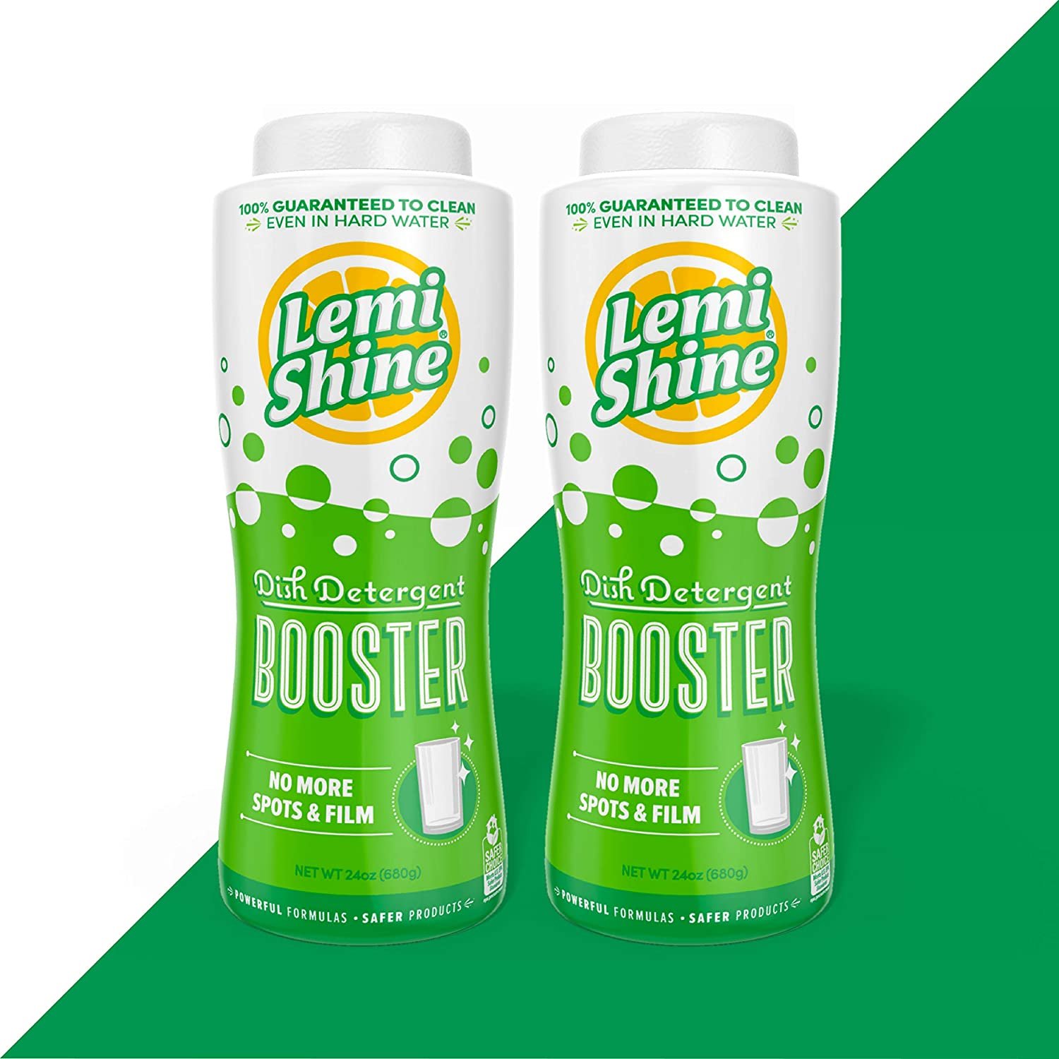 2X Lemi Shine Dishwasher Detergent Booster Natural Fresh Lemon Scent 24oz