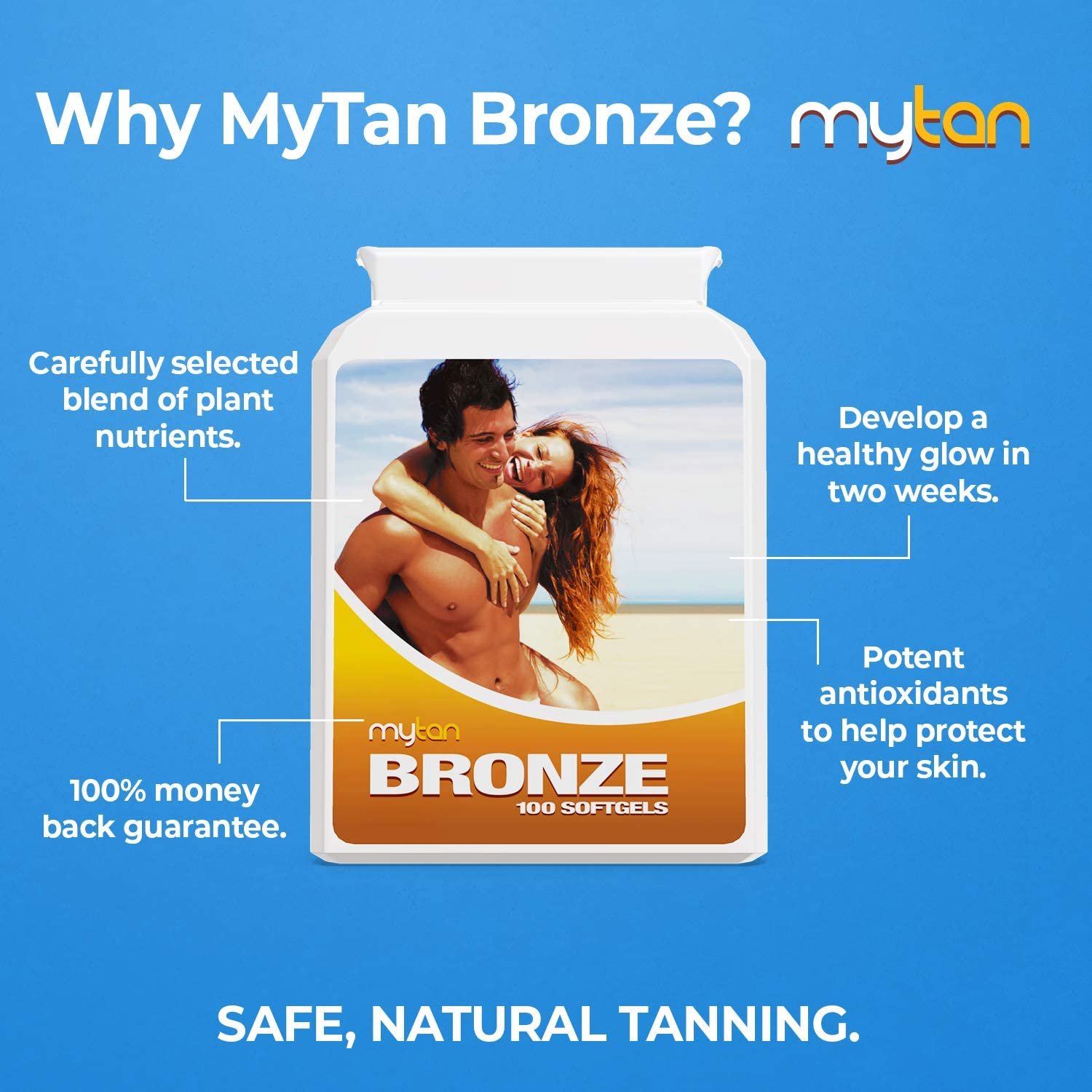Bronze Tanning Pills 100 Softgels Sunless Tan Supplement From Ireland