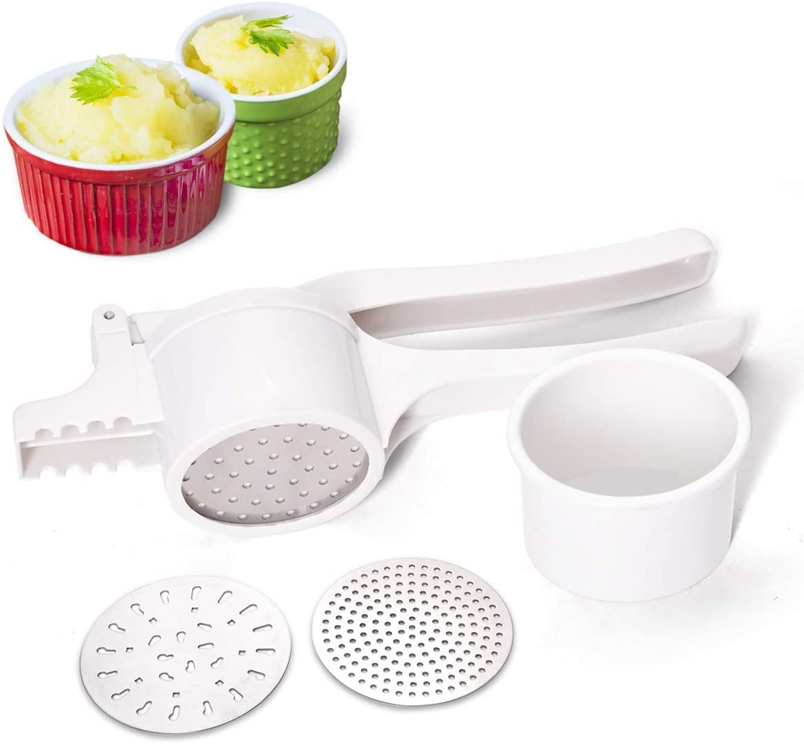 3.Disk Potato Ricer, Fruit and Vegetables Masher Food Ricer Large Capacity...