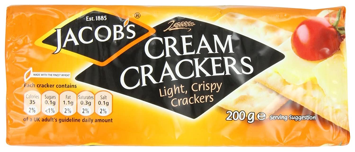 Jacob's Cream Crackers 7.05 Oz,/200 g Pack of 6 -Made in England
