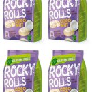 ROCKY ROLLS Puffed Rice Snacks Coconut Flavor Healthy Sweet Treats 4 x 70g -From europe