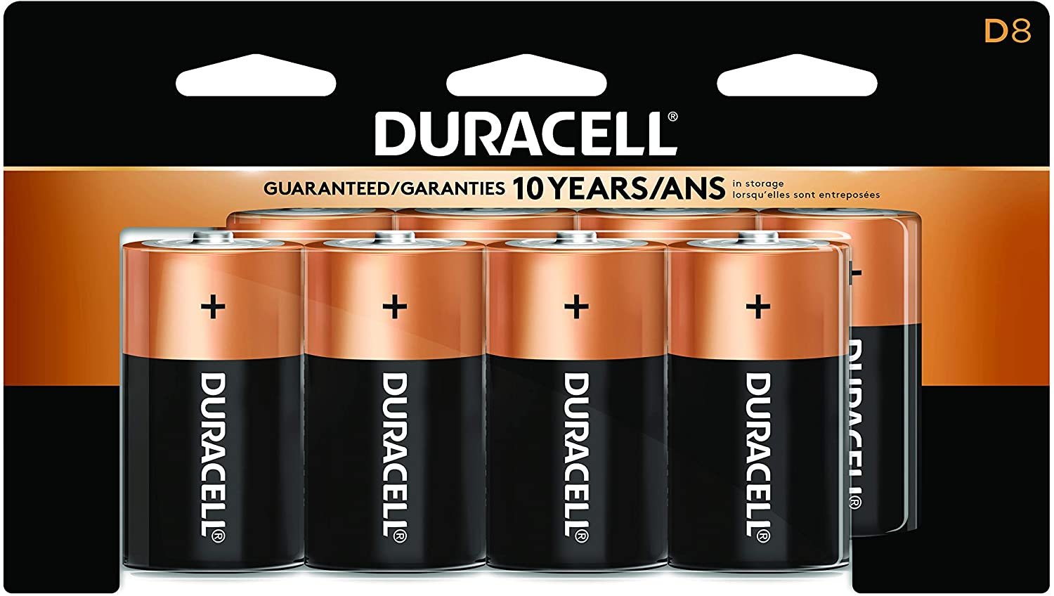 Duracell - CopperTop D Alkaline Batteries 8 Count