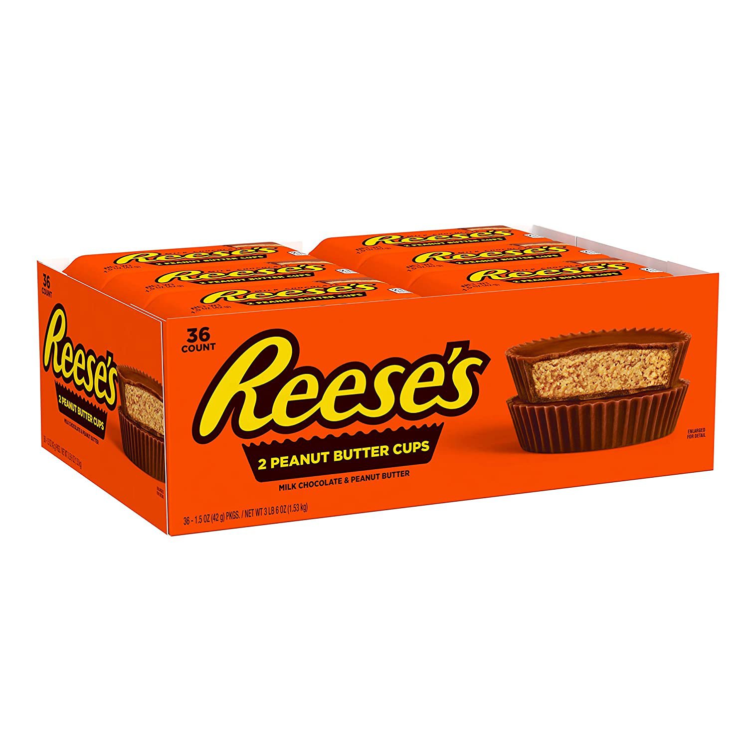 Reese Milk Chocolate Peanut Butter Cups Candy Bulk Candy 15 Oz Bars 36 Count 38 Lb