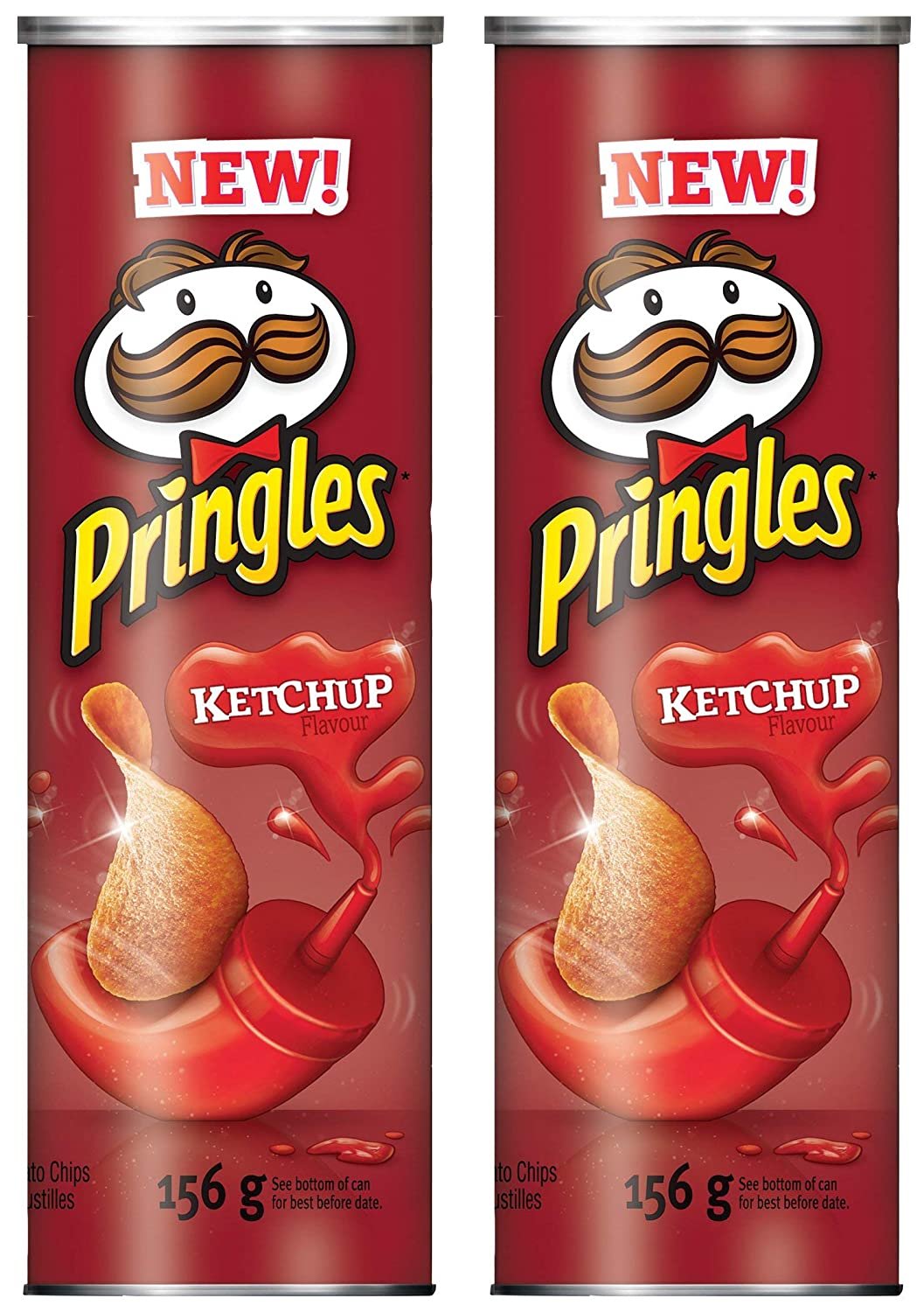 2 x Pringles Potato Chips, Ketchup, 156 Grams/5.50oz (2 Pack) From canada