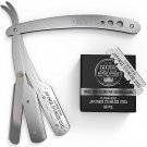 Barber Razor for Close Shaving - Pro  Straight Blade Razor  with 100 Single Edge Blades-