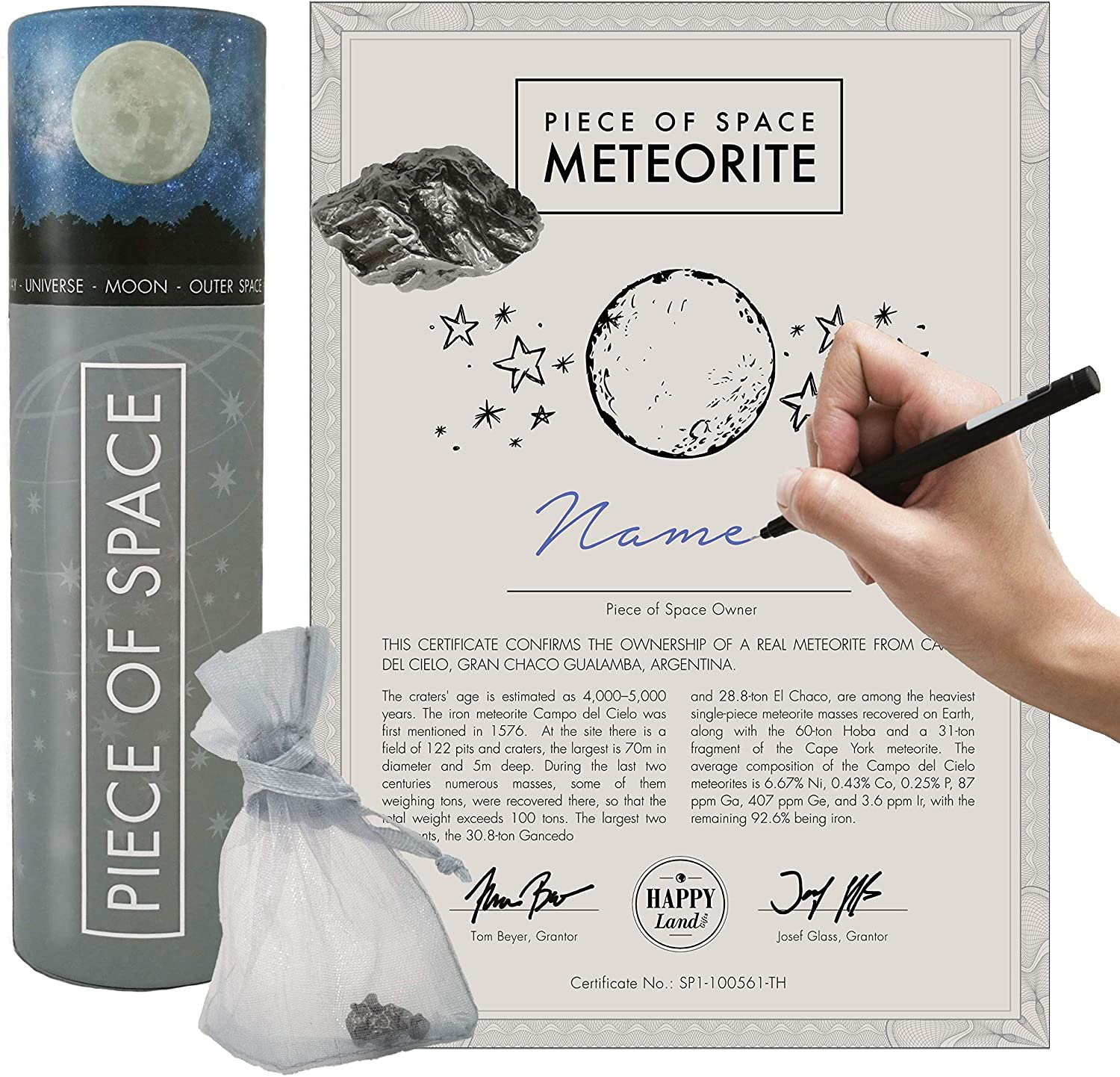 Unic Gift -Real Iron Meteorite- Certificate of Authenticity & Bag From Campo del Cielo, Argentina