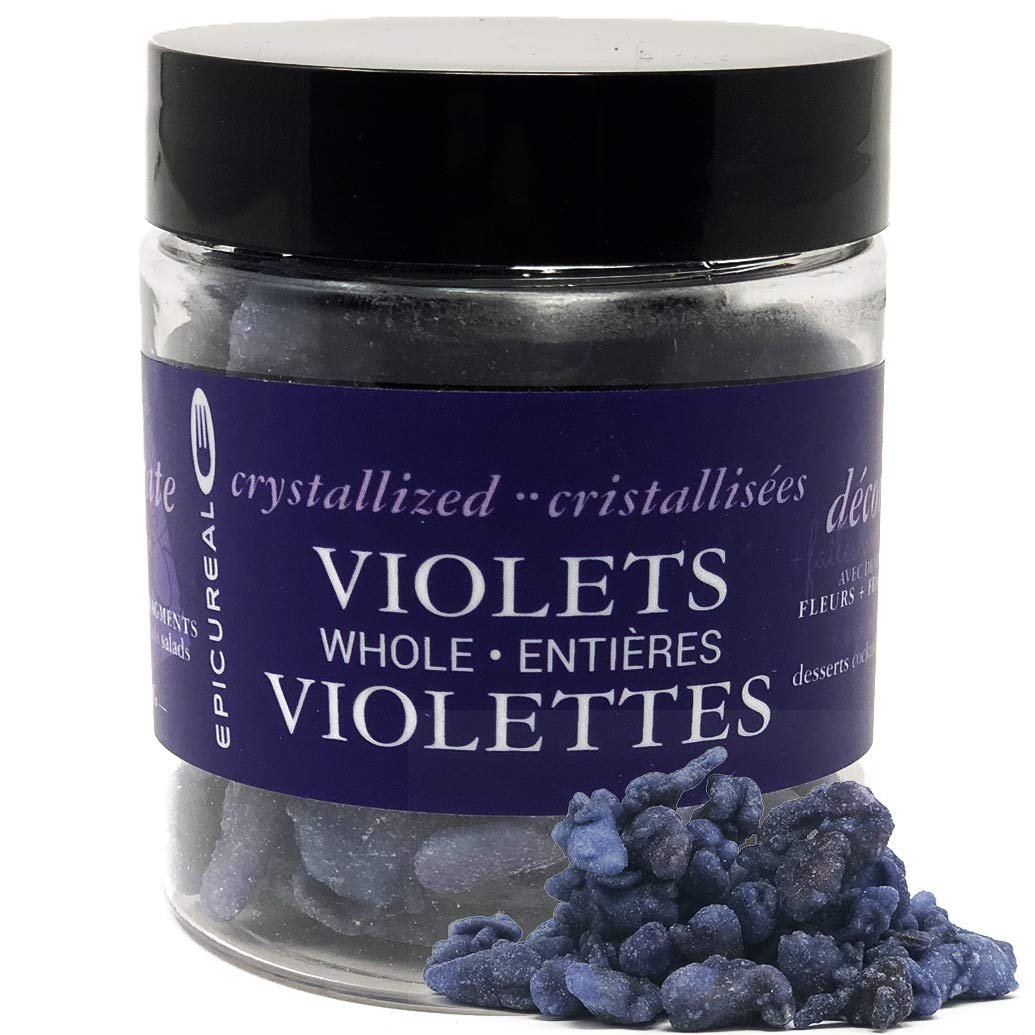 Crystalized Violet Petals - 50g | Whole Hand-picked Large Violet Petals, packed in France