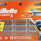 US Manufactured, Gillette Fusion 5   Blade refills New Packs of 12 Cartridges