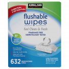 Signature Moist Flushable Wipes, 632 Wipes Ultra Soft Hypoallergenic Plant-Based Wipes - 632 Count