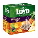 LOYD Pineapple & Pear Flavored Fruit Tea Boxed 20 Silk Pyramidsmade in Europe