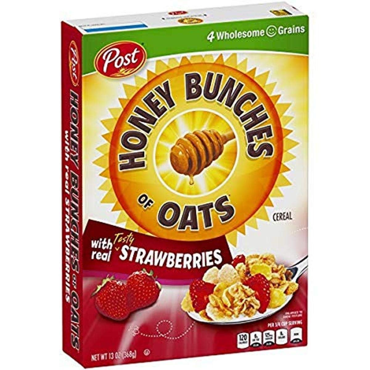 4 Boxes Honey Bunches Of Oats with Real Strawberries Cereal 13 oz Post