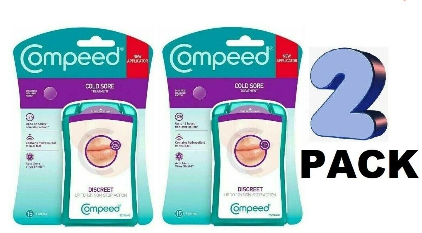Compeed Cold Sore Invisible Patch - 15 Patches  Pack of 2 = 30 patches