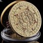 Mexico Mayan Aztec Calendar Art Prophecy Culture 1.57"*0.12" Gold Coins Collectibles