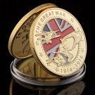 1914-1918 World War i Gold Plated Souvenir Coin The Great War 100th Anniversary Commemorative