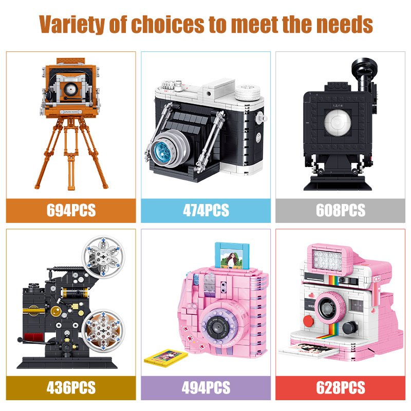 Mini Retro Camera Building Blocks Model Toys Mini Blocks Camera Model Toy
