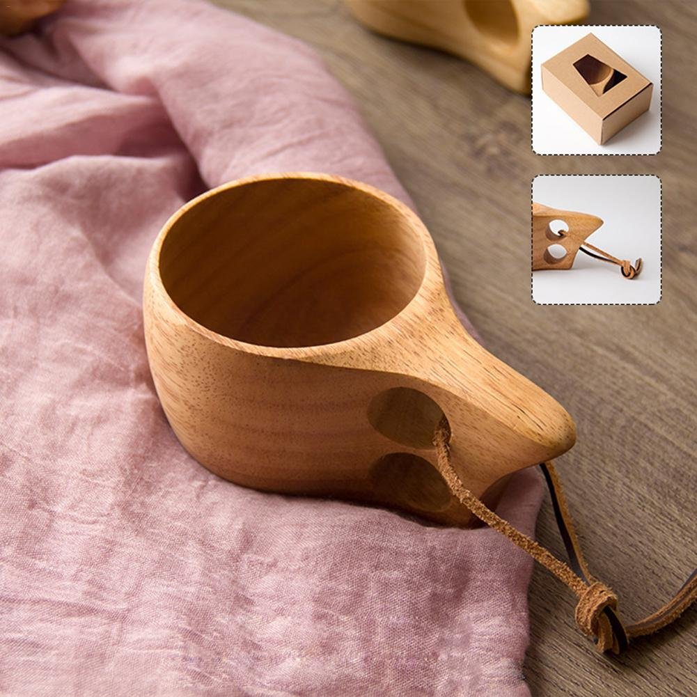 Handmade Water Coffee Mug Rubber Wooden Tea Milk Cups Juice Milk Water