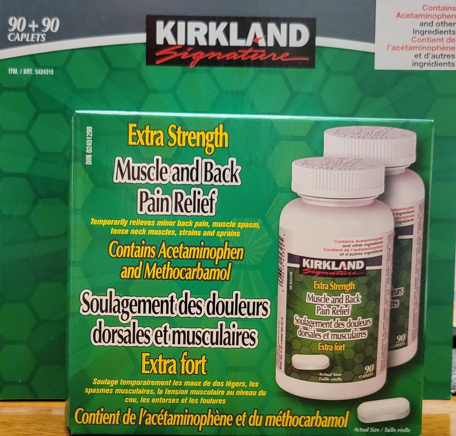 Kirkland Extra Strength Muscle & Back Pain Platinum Relief 180 Caplets  From Canada