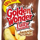 Golden Wonder Sausage & Tomato Crisps 32.5g x 32 pack Vegan - Made in the UK