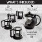 BHalf Moon Teapot Set with 4 Tea Cups, Removable Infuser, Service of 4
