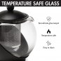 BHalf Moon Teapot Set with 4 Tea Cups, Removable Infuser, Service of 4
