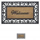 Welcome Mat Entrance Front Door Non Slip Wrought Iron Outdoor Indoor Rubber Rug