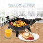 Personal Stir Fry Griddle Pan, Rapid Heat Up, 600 Watts, Glass Lid Cooking Skillet