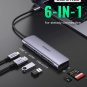UGREEN USB C Hub 6 in 1 Dongle USB-C to HDMI Multiport Adapter with 4K HDMI