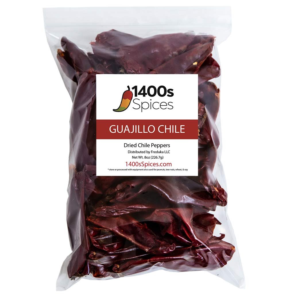 8oz Guajillo Stemless Chile, Whole Dried Red Chile Mexican Peppers,or Tasty Cooking Recipes