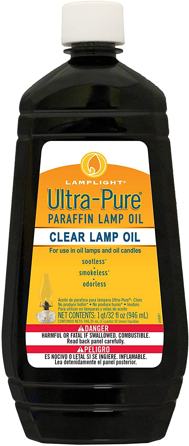 Lamplight Ultra-Pure Paraffin Clear Lamp Oil Smokeless Odorless Burns Clean 32oz