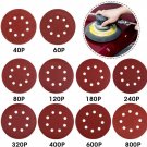 100 PCS Sanding Discs - Sandpaper 5 Inch 8 Hole Hook and Loop Sanding Discs 10 Different Grades