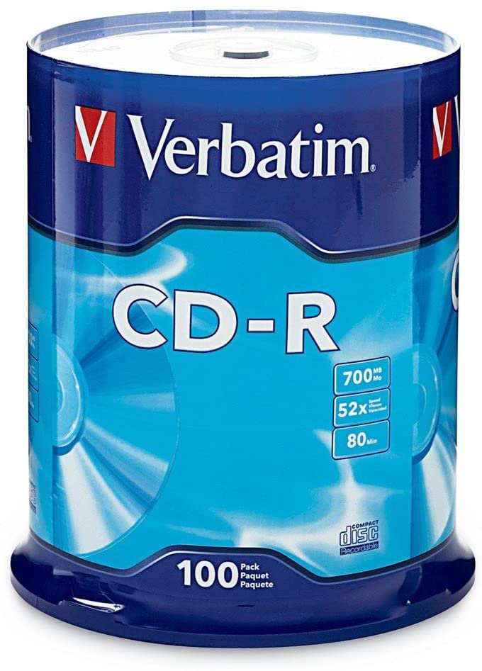 Verbatim CD-R Blank Discs 700MB 80 Minutes 52X Recordable Disc for Data and Music