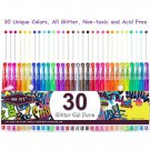 Aen Art 30 Different Colors Glitter Gel Pens Markers For Drawing Painting Crafts 40% more Ink