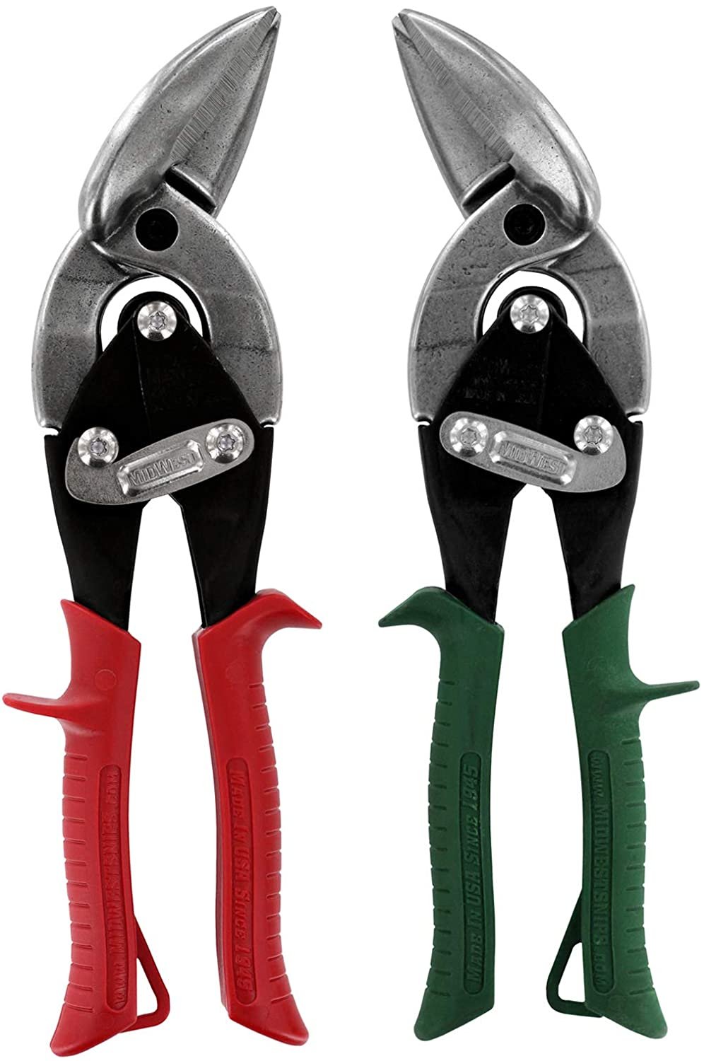 MIDWEST Aviation Snip Set - Left and Right Cut Offset Tin Cutting Shears  Forged Blade