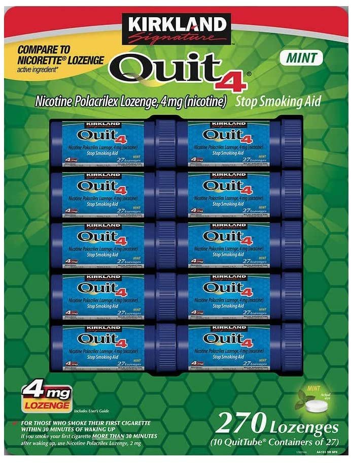 Kirkland Signature Quit4 4mg Lozenge Mint 270 Count-cp