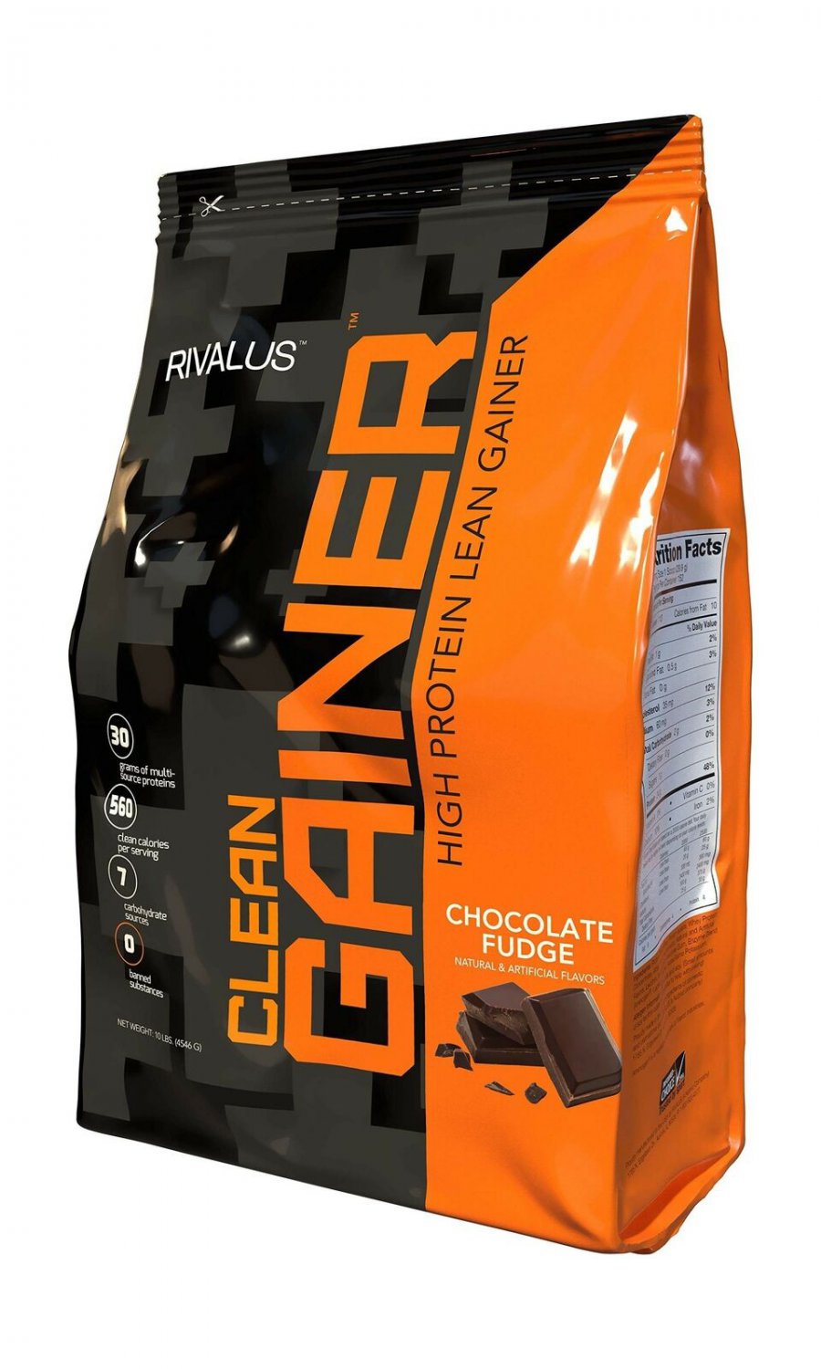 Rivalus Clean Gainer &acirc;�� Chocolate Fudge 10lb - Delicious Lean Mass Gainer.