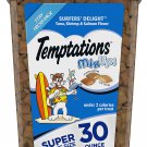 TEMPTATIONS MixUps Crunchy Soft Cat Treats 30 oz. Surfer's Delight Flavor,Tuna, Shrimp, Salmon,
