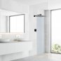 Rain Shower Head Black with Extension Arm 12 Inch Square Shower Head with 16 Arm
