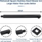 Rain Shower Head Black with Extension Arm 12 Inch Square Shower Head with 16 Arm