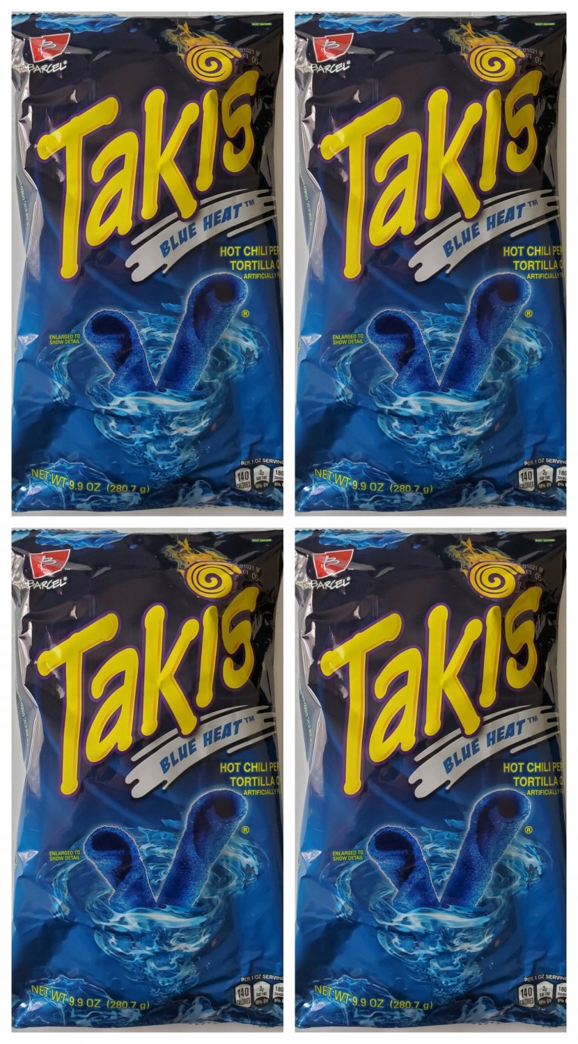 Barcel Takis Blue Heat Hot Chili Pepper Flavored Tortilla Chips 99 Oz