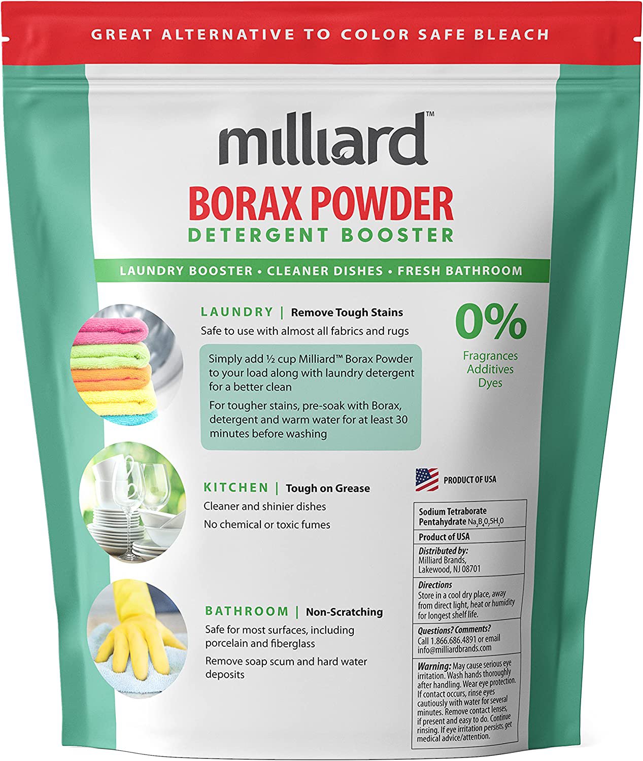 1MILLIARD Borax Powder - Pure Multi-Purpose Cleaner1 0lb Bag 10 Lbs.