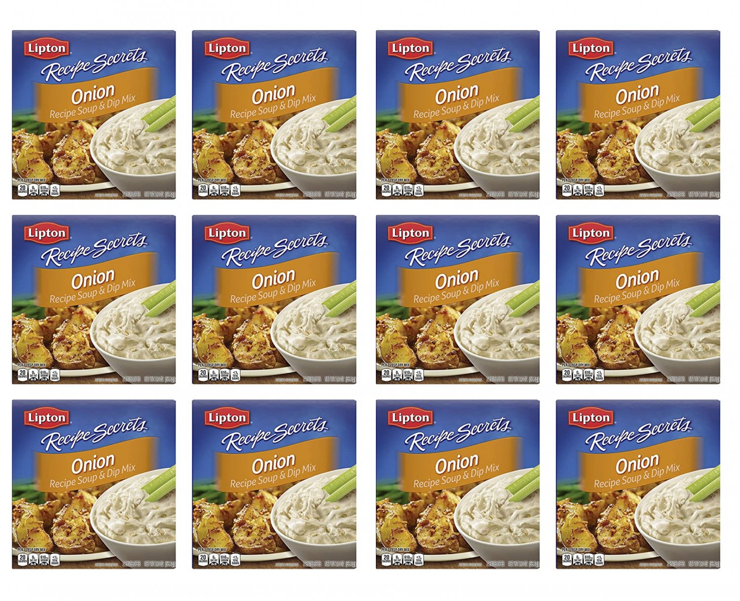Lipton Recipe Secrets - Onion Soup- Dip Mix Meal 2.4Oz 12 Pck