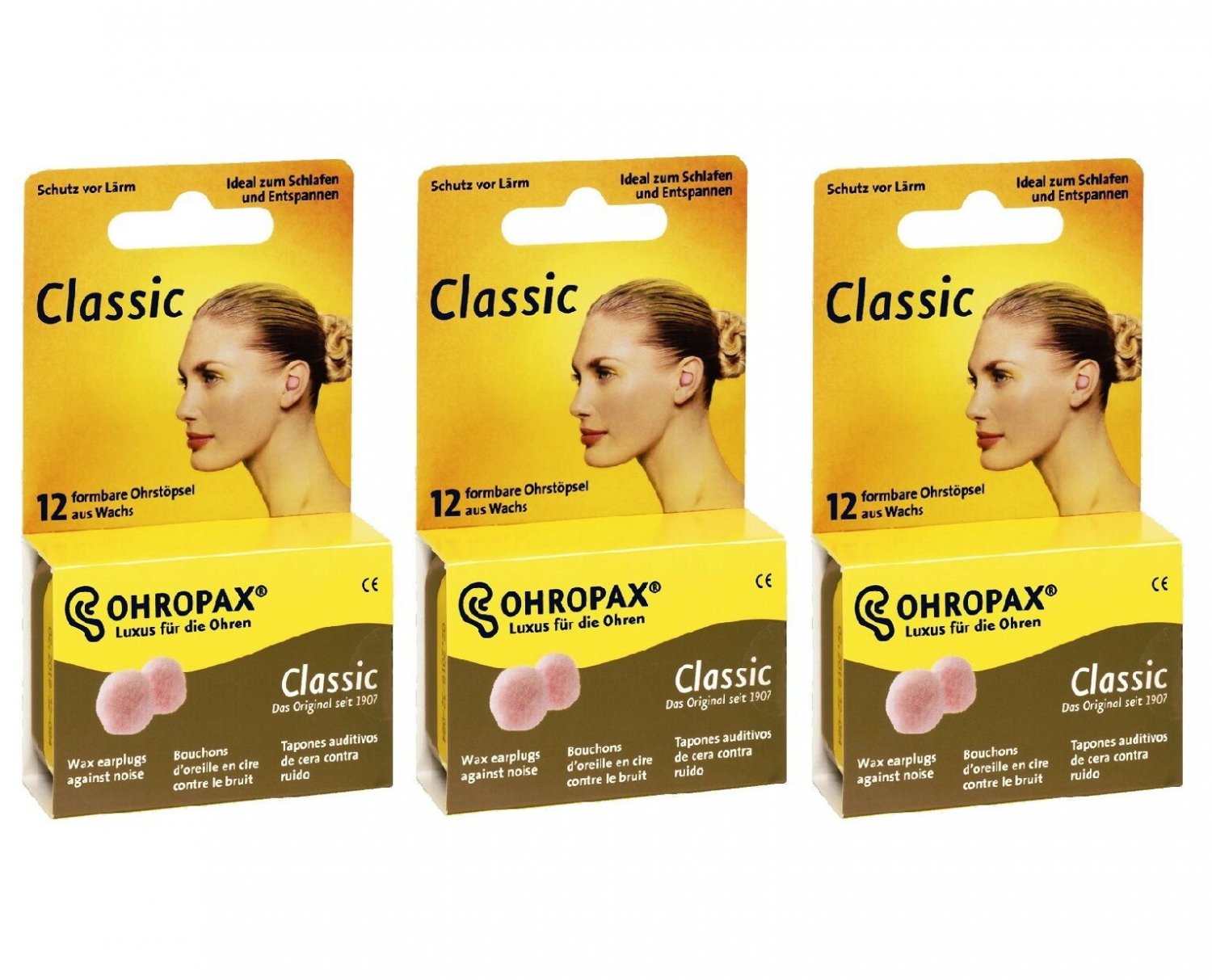 OHROPAX Classic 12 form Bare Ear from Wax Noise Protection Ear ...