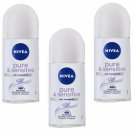 Nivea Pure & Sensitive Anti-Transpirant Roll on 48h Protection From Germany 3 count