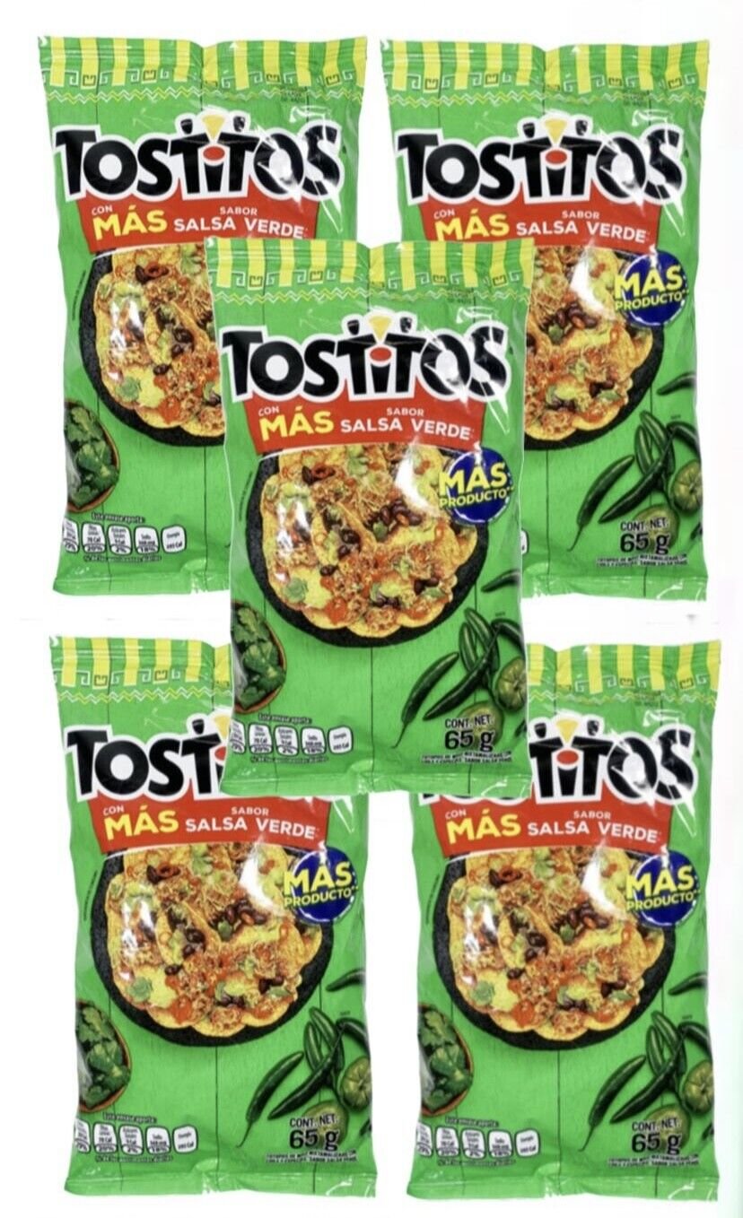 Tostitos Salsa Verde Mexican chips Sabritas 5 BAGS, (70 G)