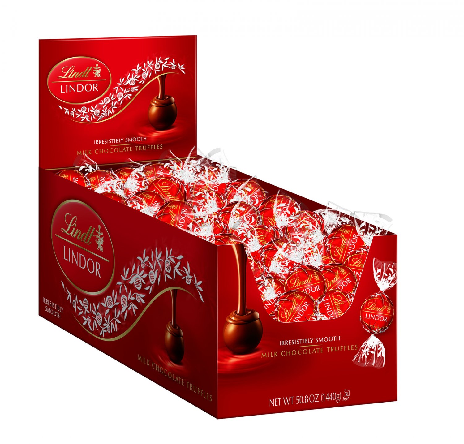 Lindt LINDOR Milk Chocolate Truffles, Kosher, with Smooth, Melting Truffle Center, 120 count