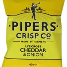 Pipers Crisps Lye Cross Cheddar and Onion (Pack of 24)  From UK  -  British
