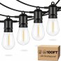 Outdoor String Lights LED 100FT or 48 ft Heavy-Duty Patio Lights String with 16 or 32 Dimmable