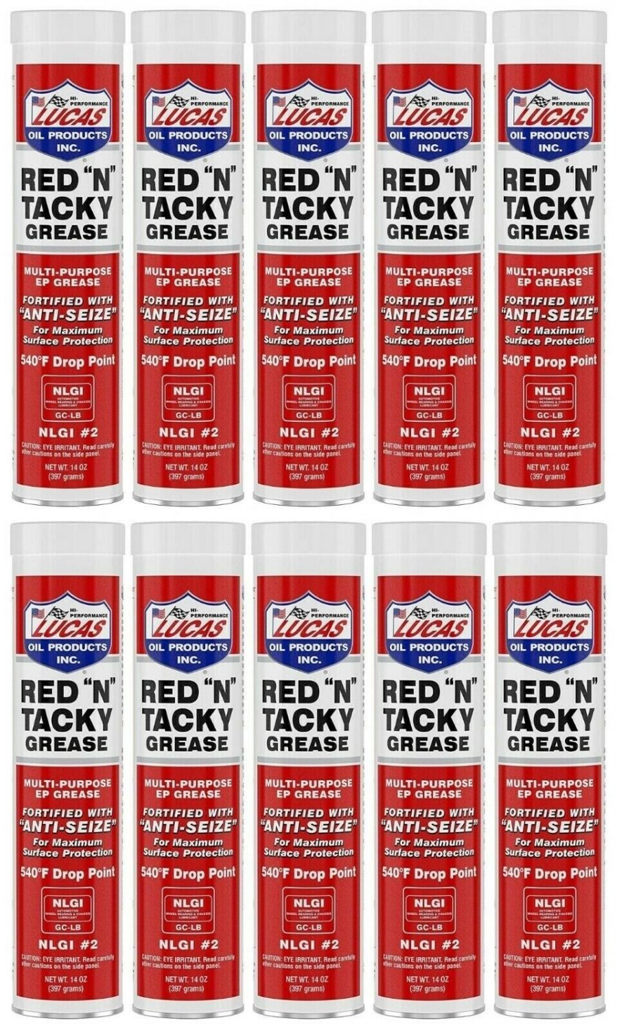 Lucas Oil Red N Tacky Grease, 10 Pack