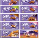 Milka Chocolate Assortment Variety Pack of 10 Full Size Bars -  No Duplicates !!Made in Europe