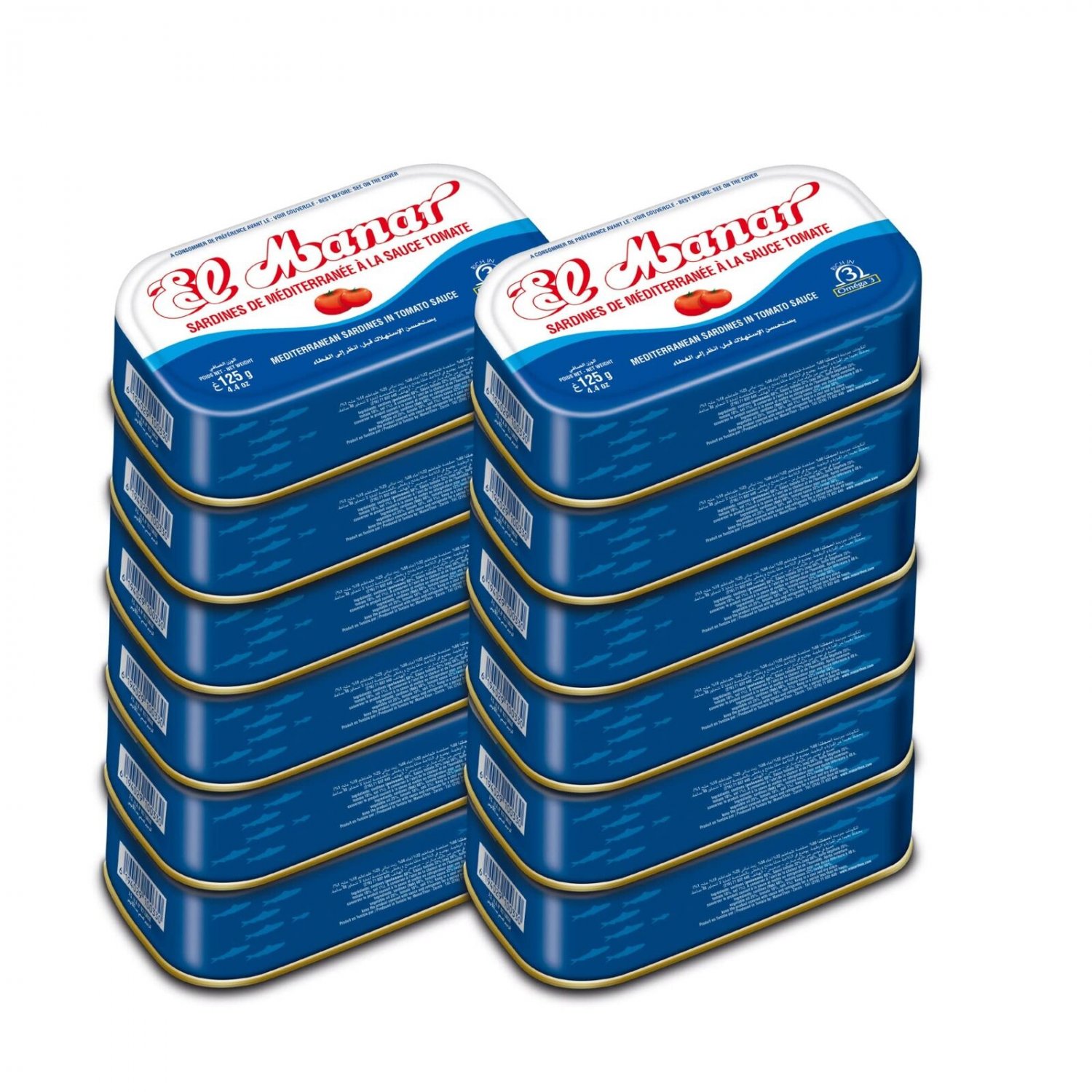 Canned Sardines Tomato Sauce -  Mediterranean-125g 12 count El manar